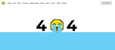 przykład błędu 404 ze strony Tears of Joy